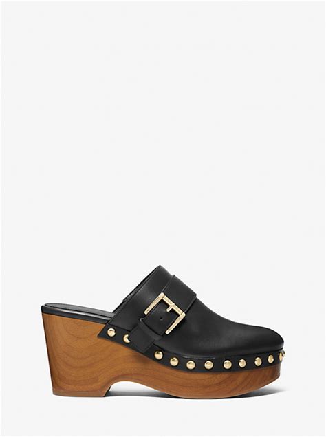 michael michael kors rye studded leather platform clog|Rye Studded Leather Platform Clog .